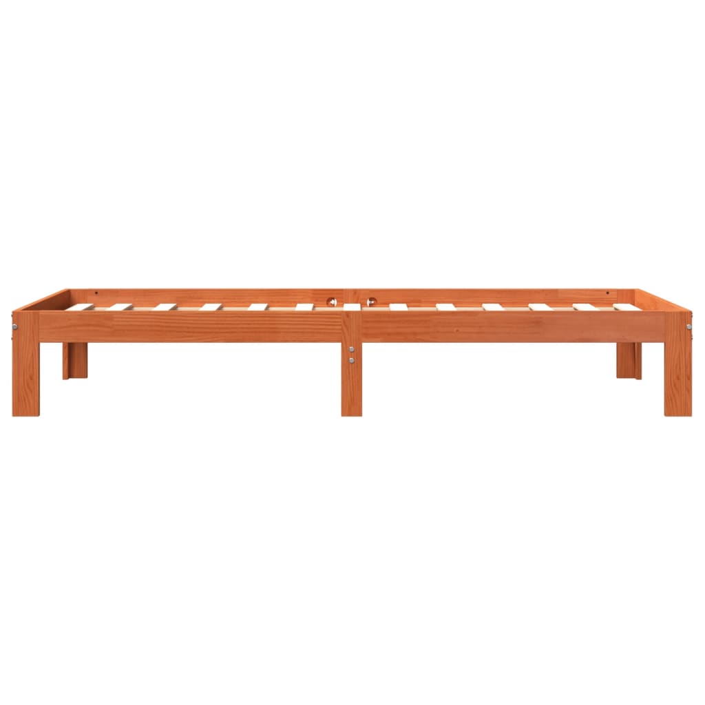 Bed Frame without Mattress Wax Brown 100x200 cm Solid Wood Pine