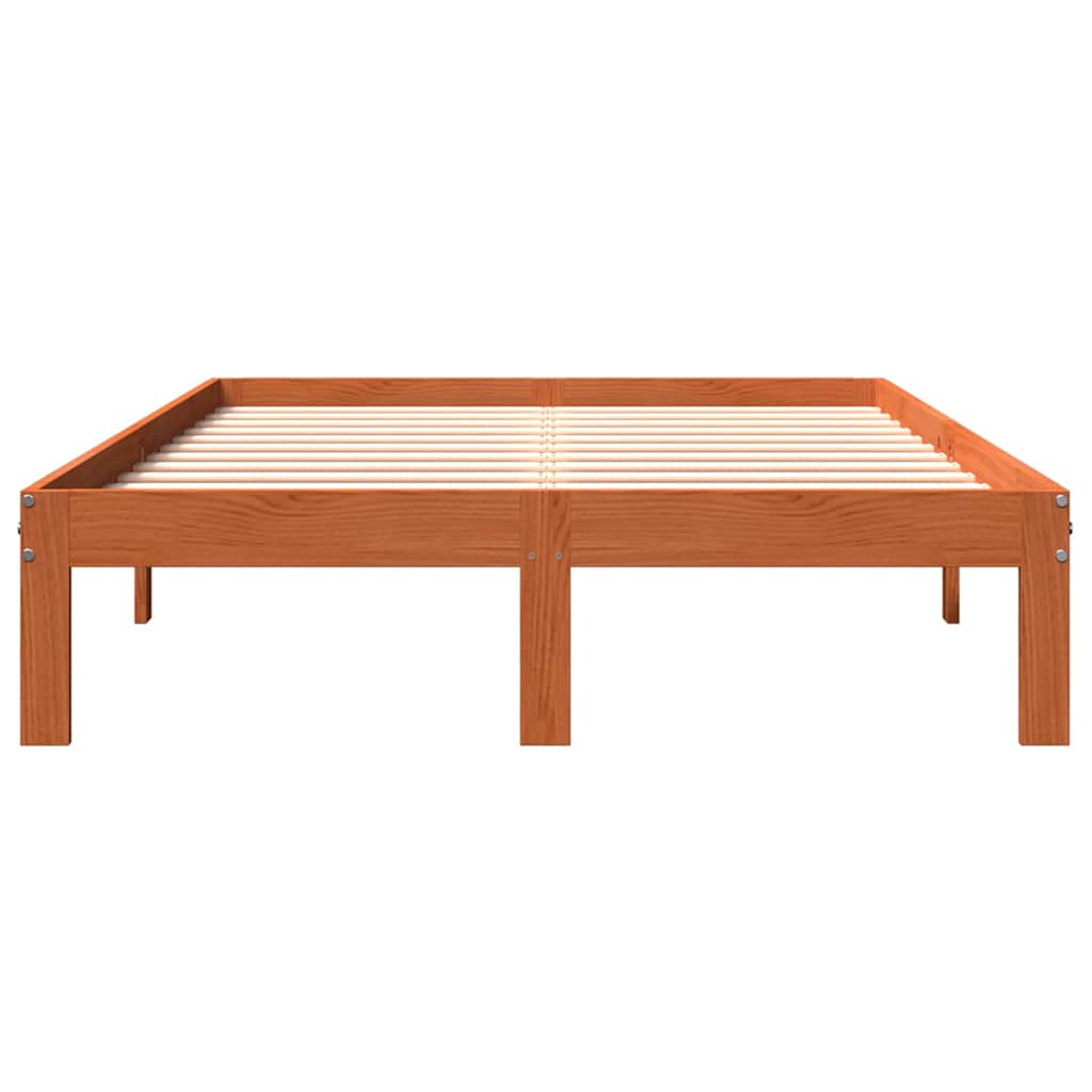 Bed Frame without Mattress Wax Brown 120x200 cm Solid Wood Pine