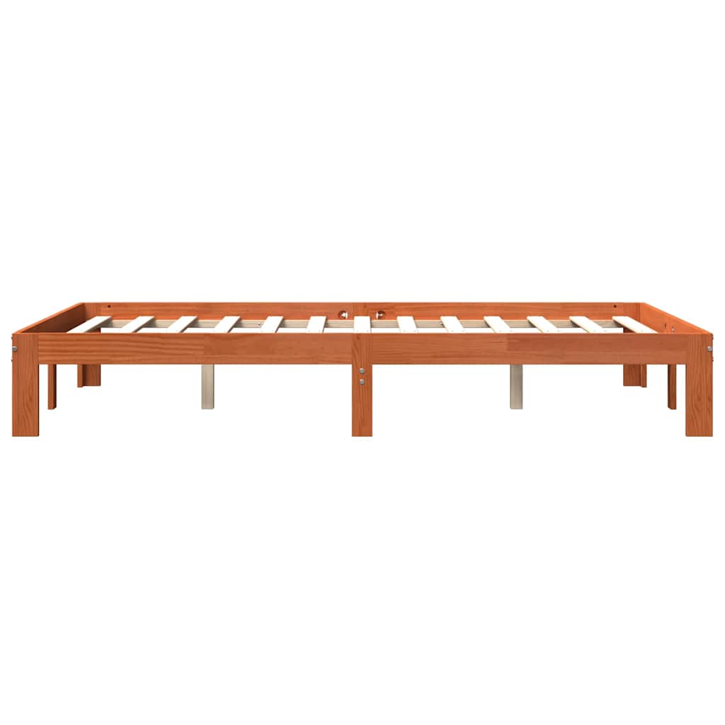 Bed Frame without Mattress Wax Brown 120x200 cm Solid Wood Pine