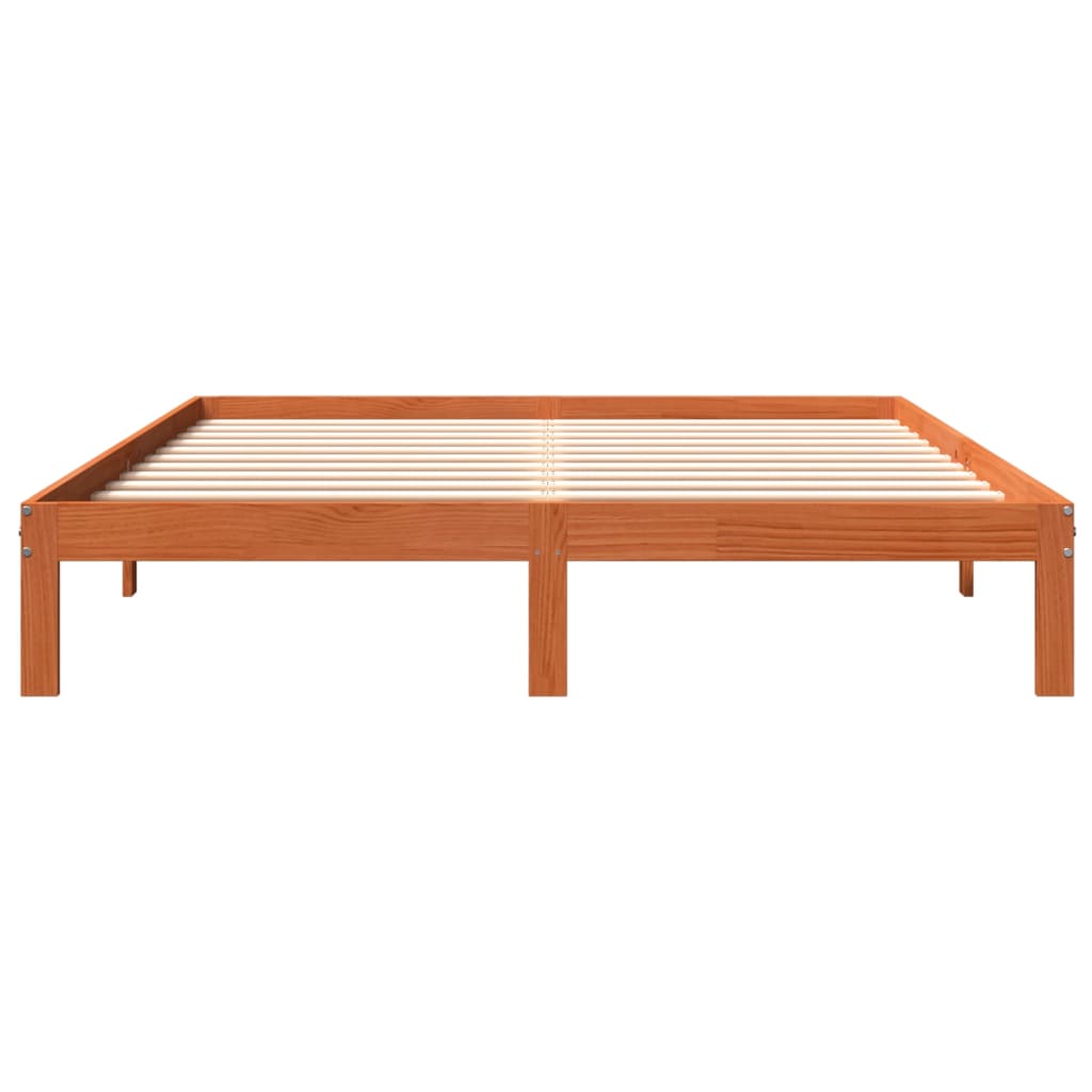 Bed Frame without Mattress Wax Brown 180x200 cm Super King Solid Wood Pine
