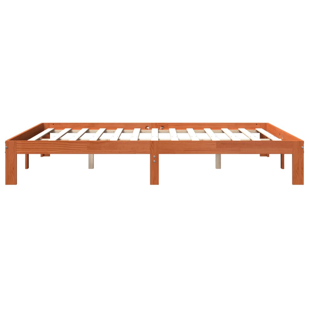 Bed Frame without Mattress Wax Brown 180x200 cm Super King Solid Wood Pine