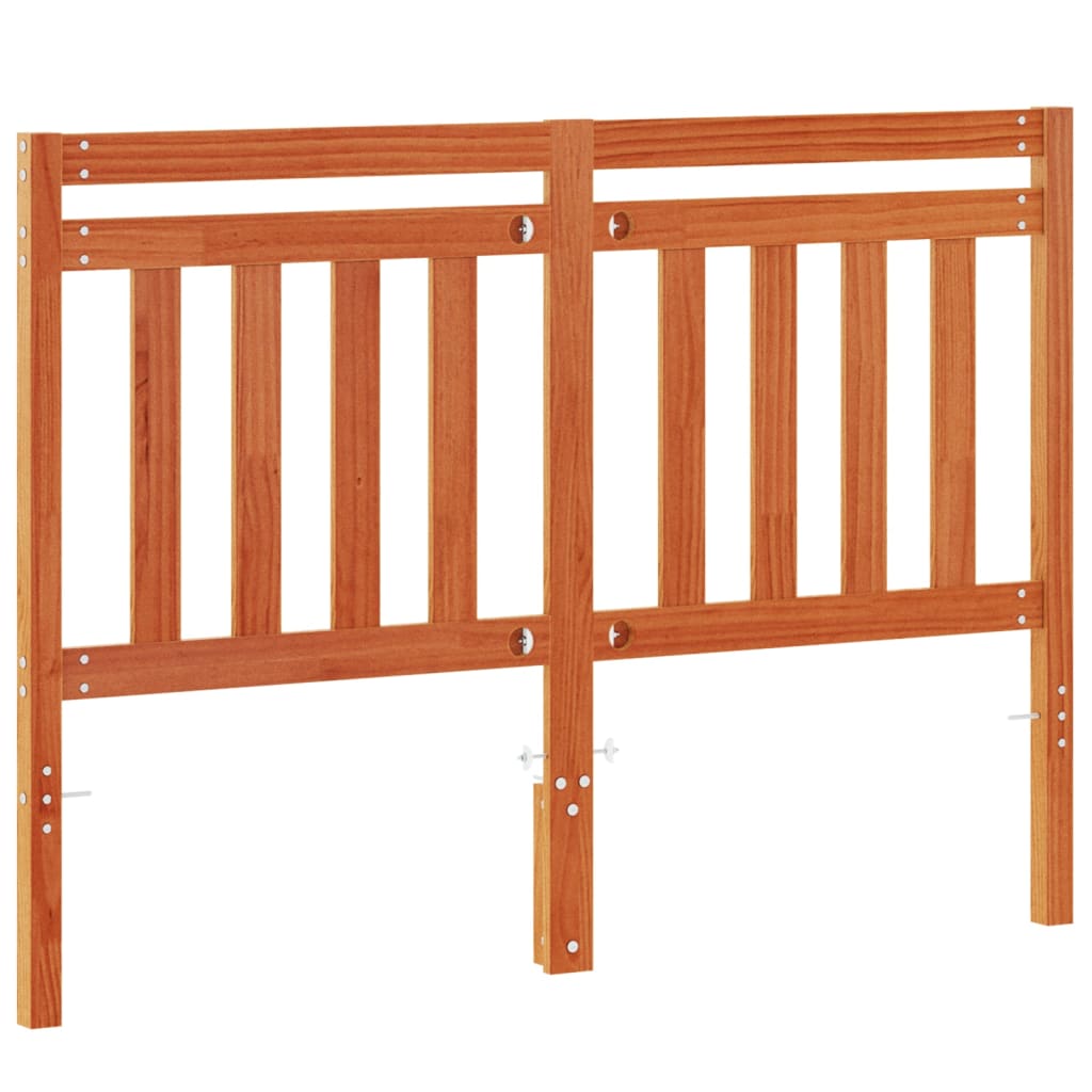 Headboard Wax Brown 135 cm Solid Wood Pine
