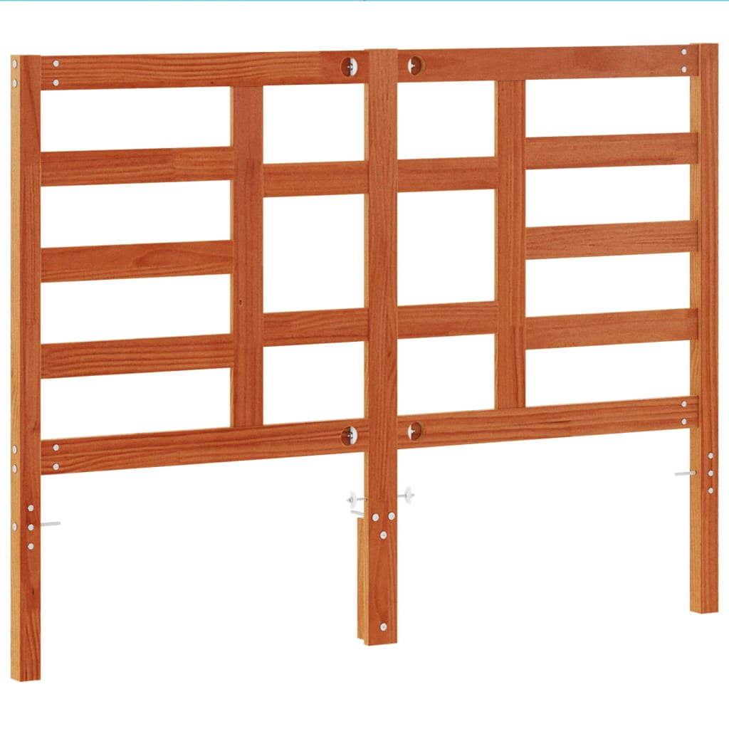 Headboard Wax Brown 135 cm Solid Wood Pine