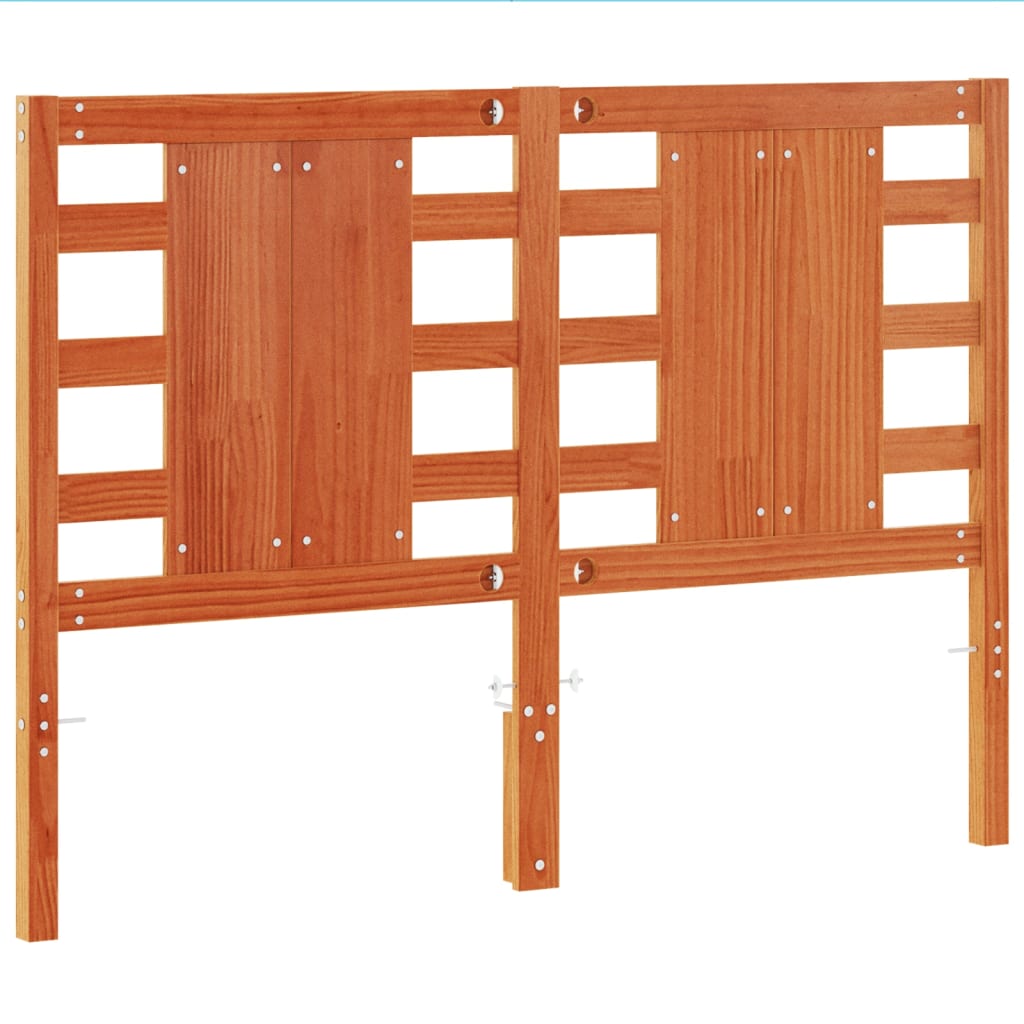 Headboard Wax Brown 135 cm Solid Wood Pine