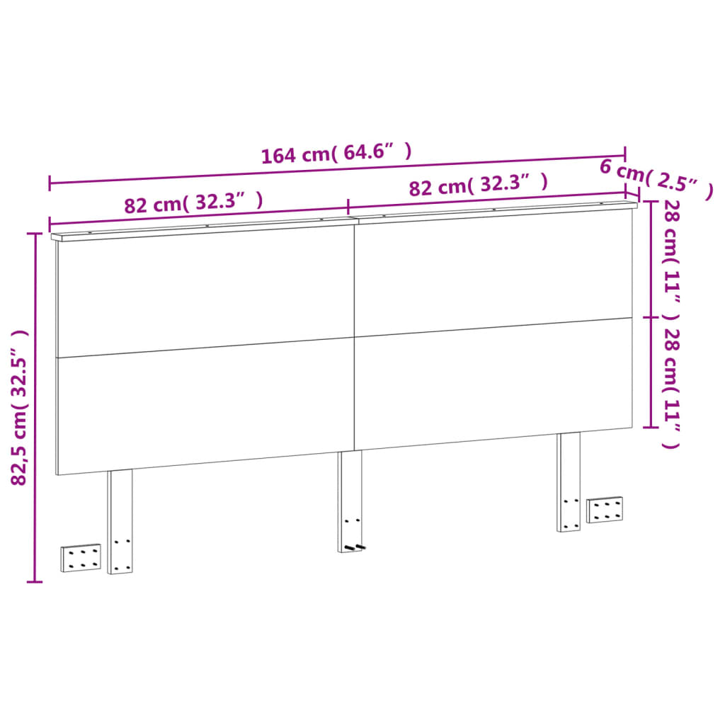 Headboard Wax Brown 160 cm Solid Wood Pine