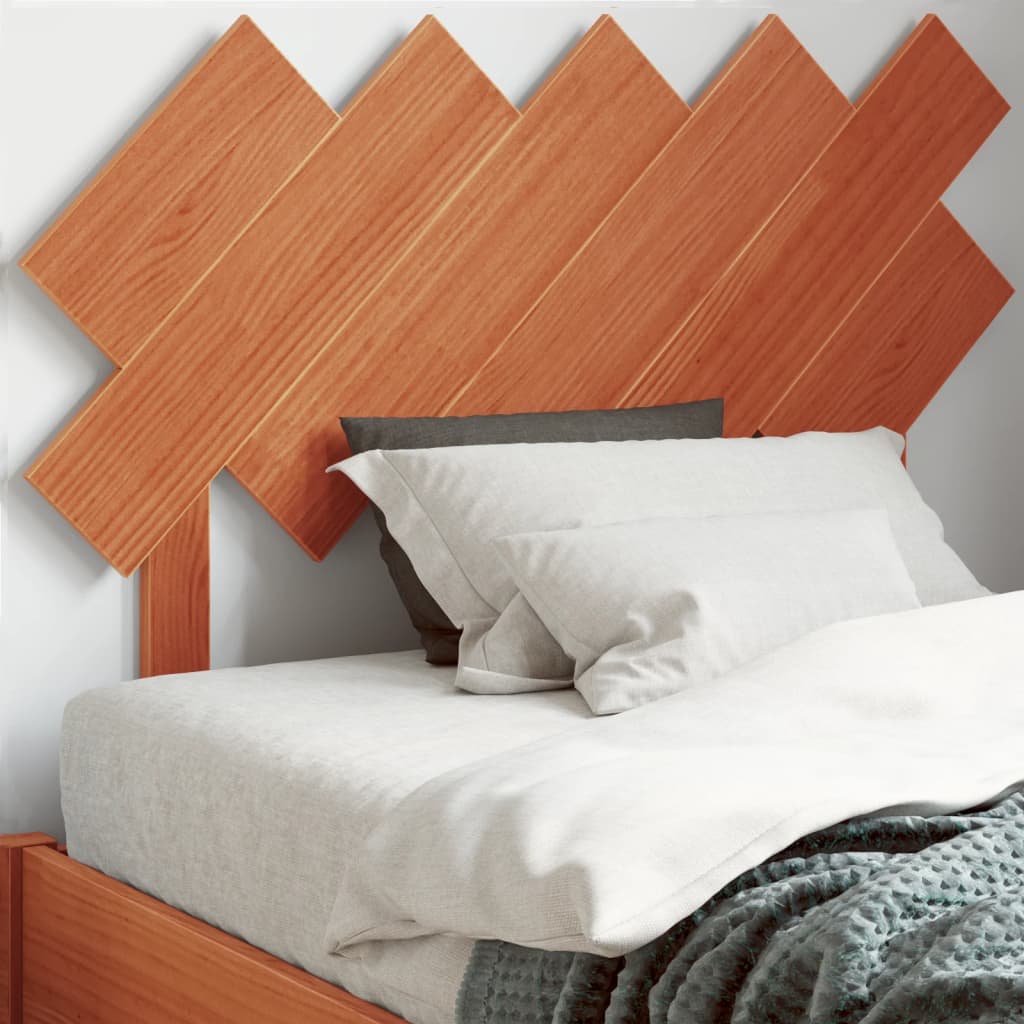 Headboard Wax Brown 100 cm Solid Wood Pine