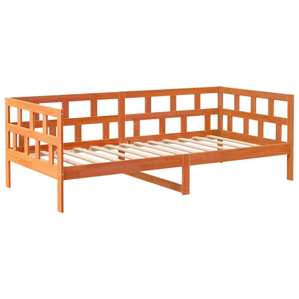 Day Bed without Mattress Wax Brown 90x200 cm Solid Wood Pine