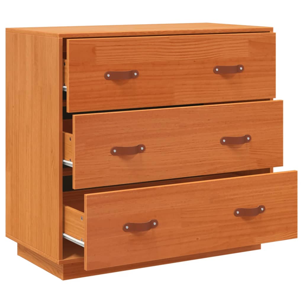 Sideboard Wax Brown 80x40x75 cm Solid Wood Pine