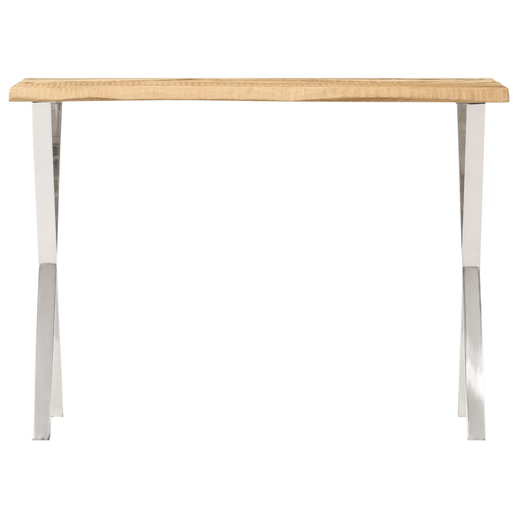 Console Table with Live Edge 105x33x76 cm Solid Wood Mango