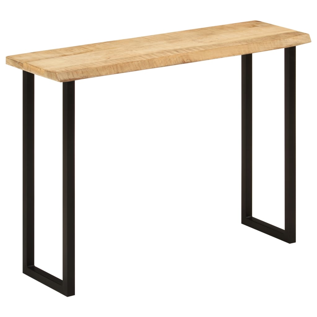 Console Table with Live Edge 105x33x76 cm Solid Wood Mango