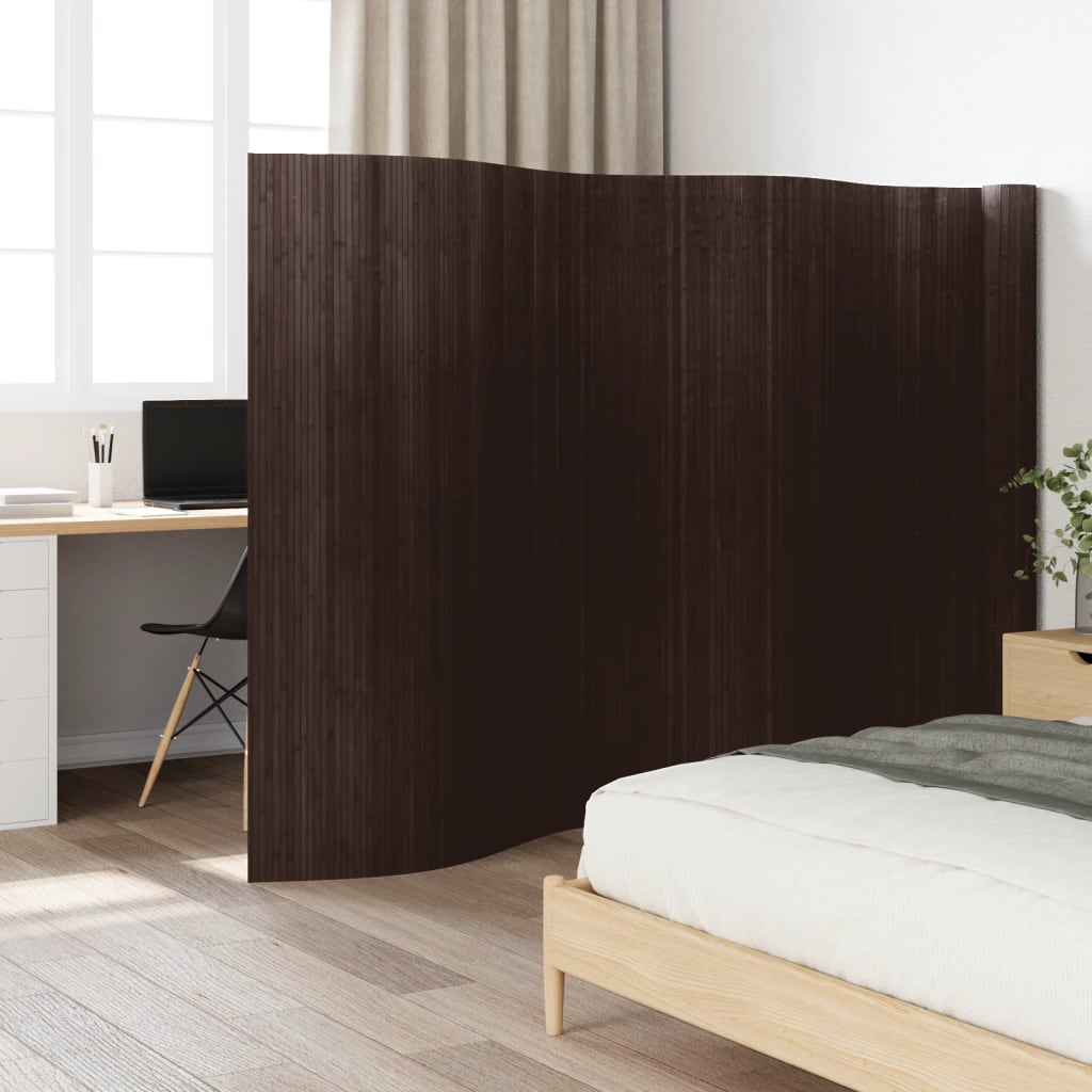 Room Divider Dark Brown 165x800 cm Bamboo