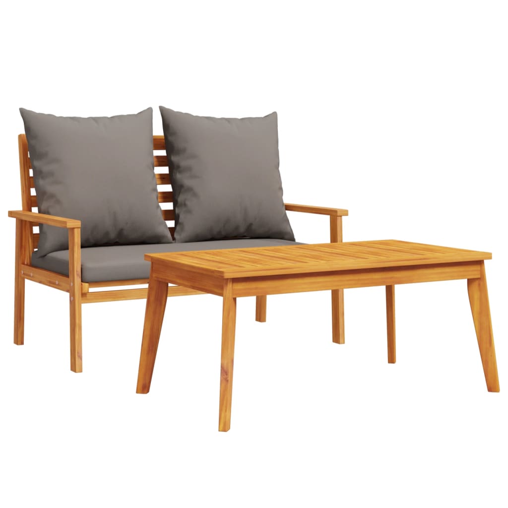 Garden Set with Cushion Solid Wood Acacia