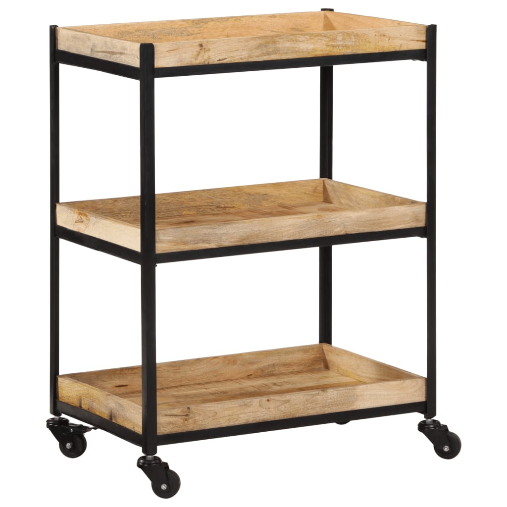 Kitchen Trolley 60x40x80 cm Solid Rough Wood Mango