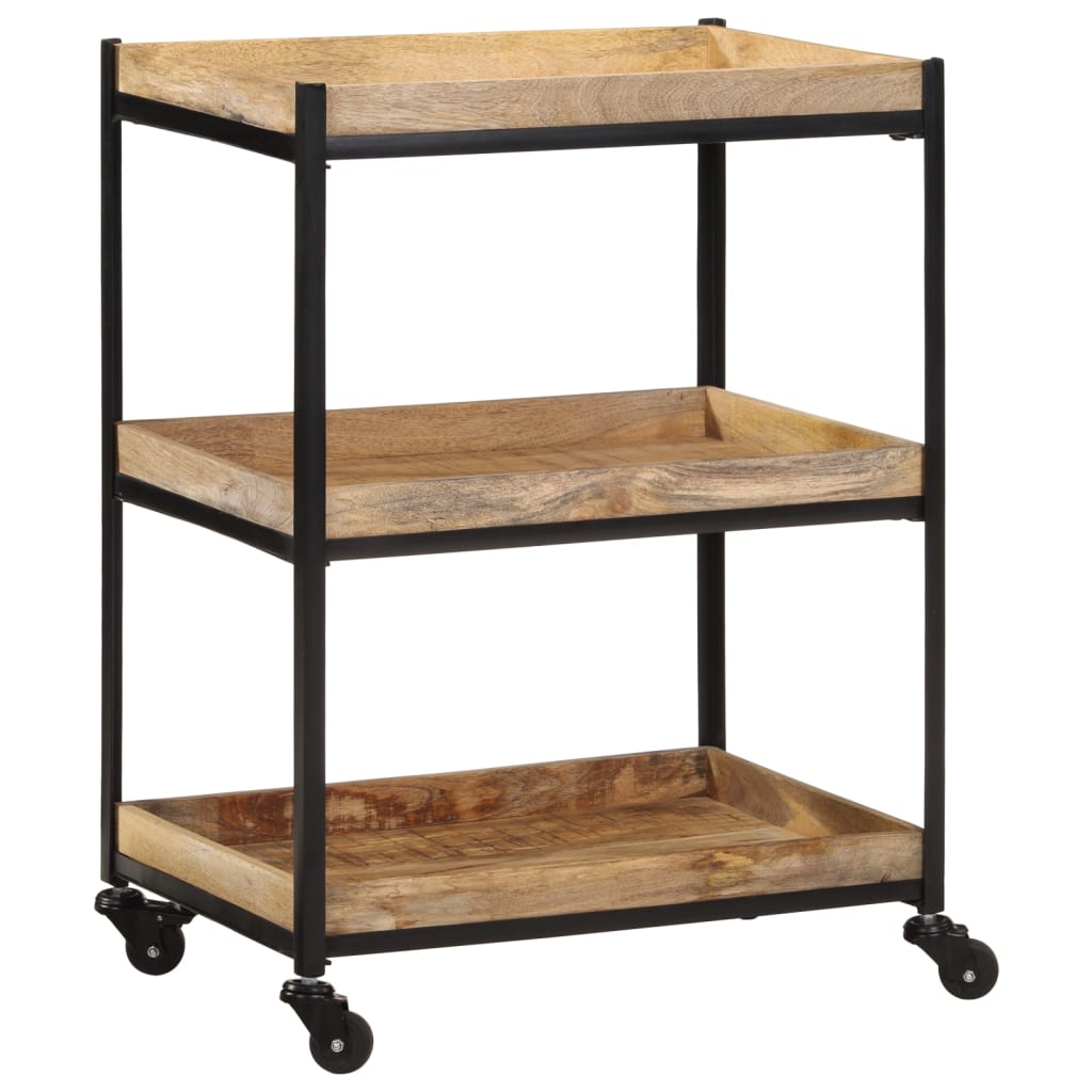 Kitchen Trolley 60x40x80 cm Solid Rough Wood Mango