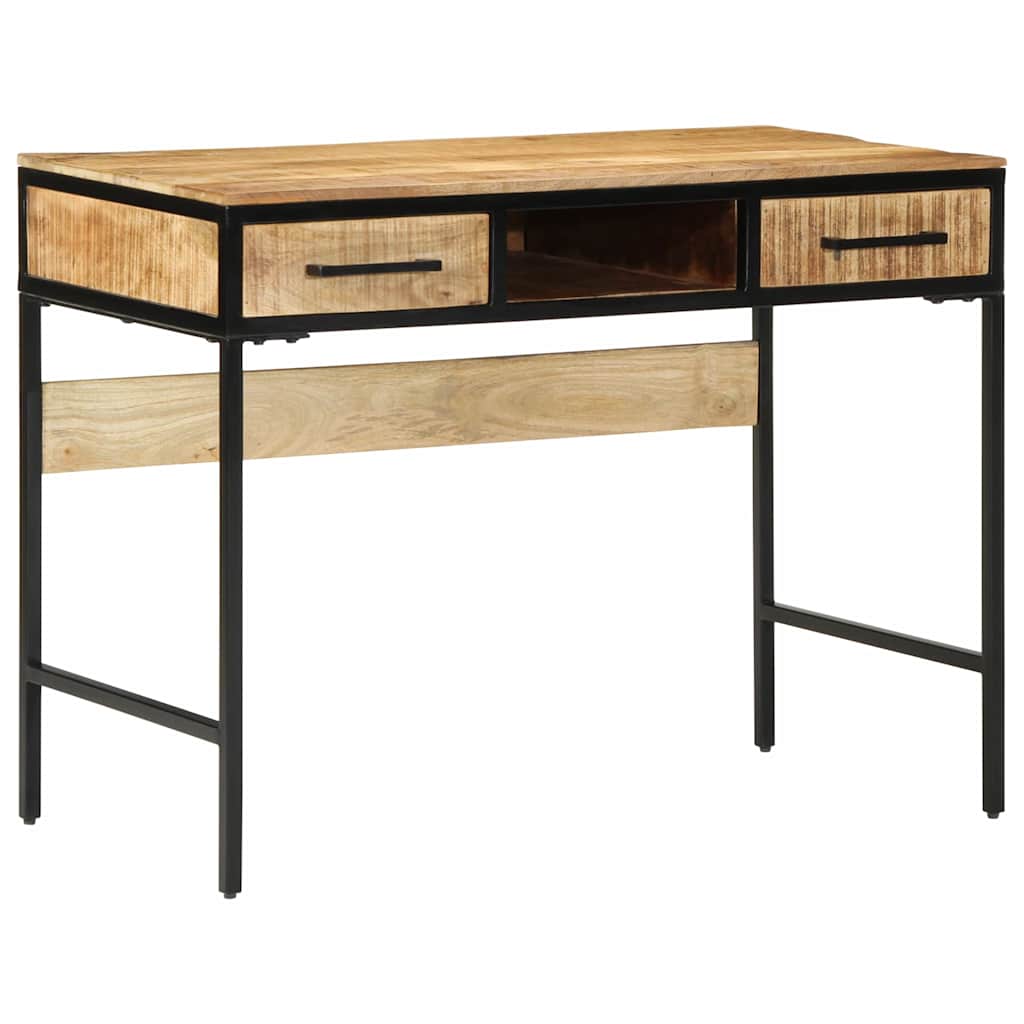 Writing Desk with Shelf Brown 100 x 50 x 75 cm Solid mango wood
