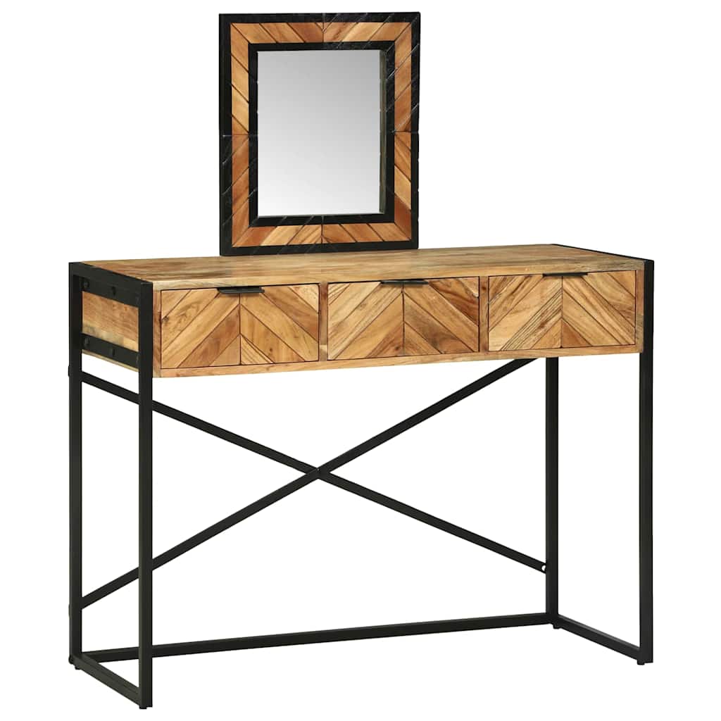 Dressing Table Brown 100 X 40 X 120 Cm Solid Acacia Wood