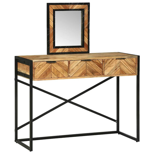 Dressing Table Brown 100 X 40 X 120 Cm Solid Acacia Wood