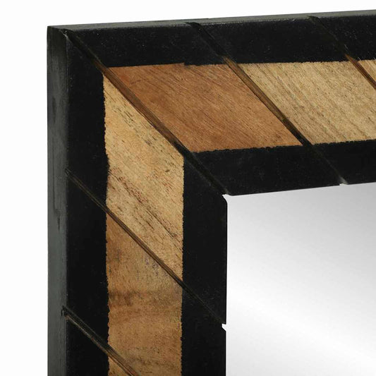 Mirror Black And Brown Solid Wood Acacia