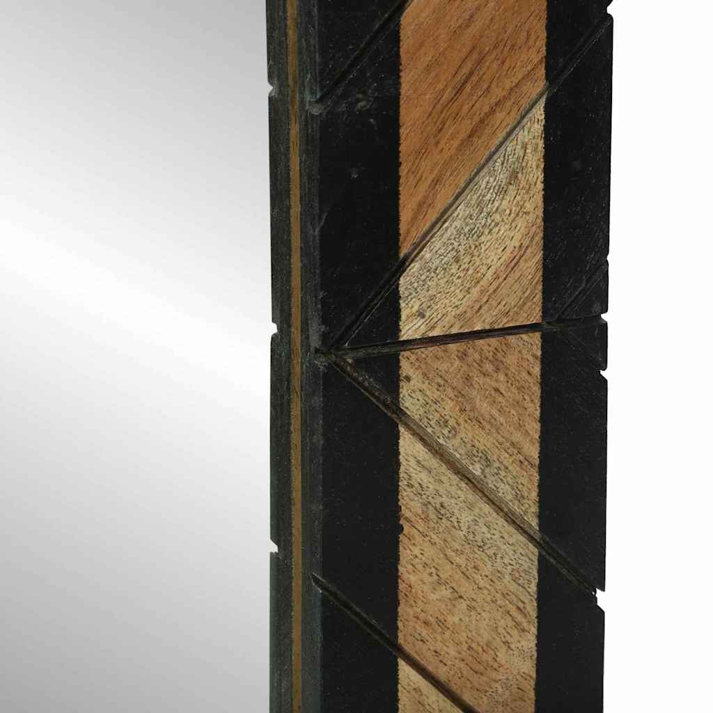 Mirror Black And Brown Solid Wood Acacia