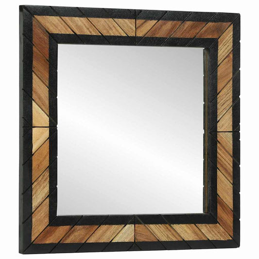 Mirror Black And Brown Solid Wood Acacia