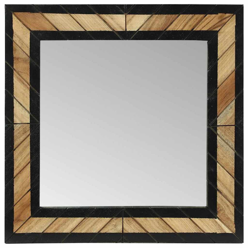 Mirror Black And Brown Solid Wood Acacia
