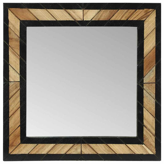 Mirror Black And Brown Solid Wood Acacia