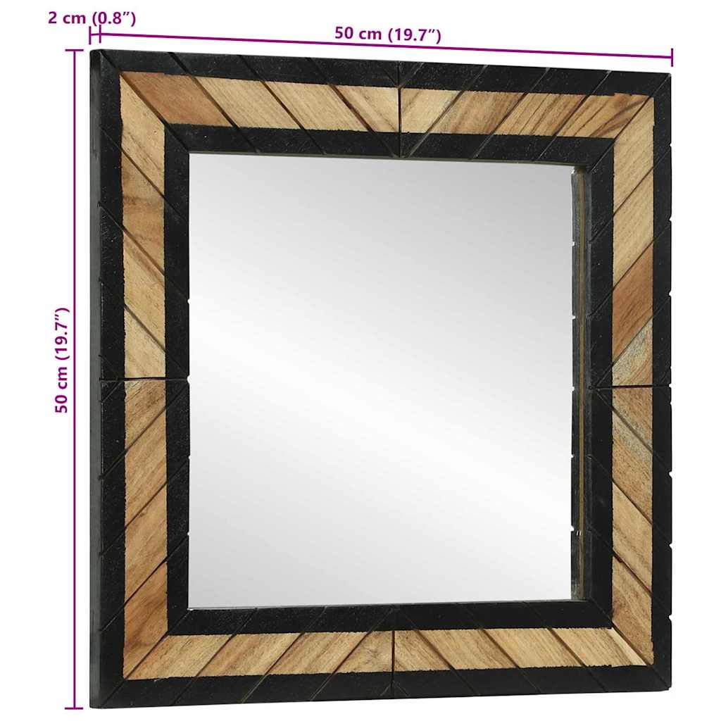 Mirror Black And Brown Solid Wood Acacia