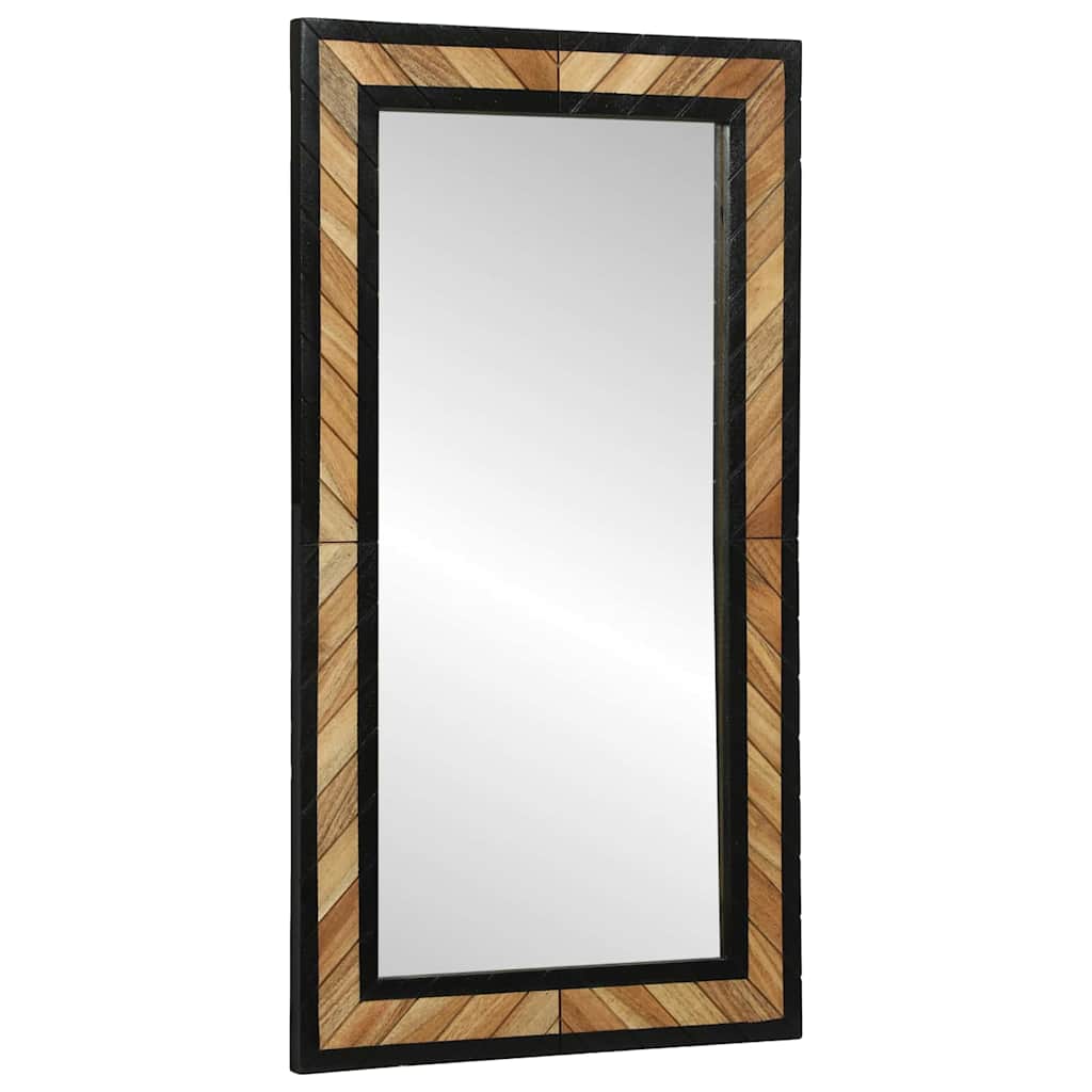 Mirror Black And Brown Solid Wood Acacia