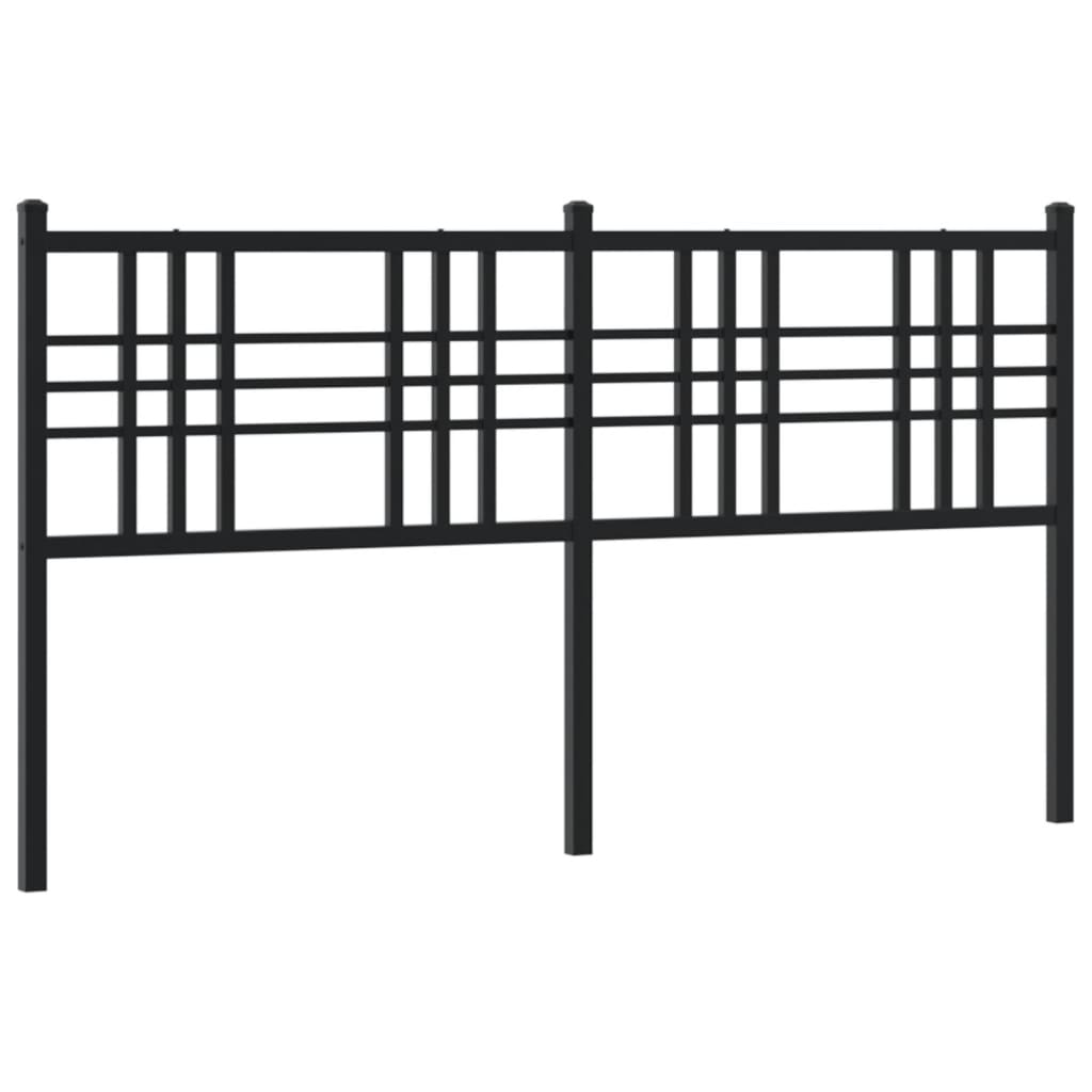 Metal Headboard Black 160cm