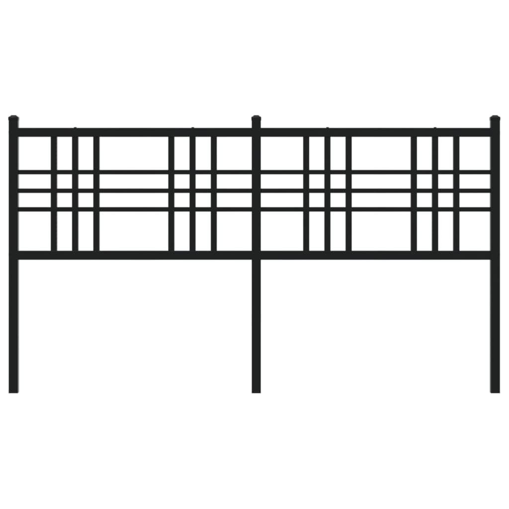 Metal Headboard Black 160cm