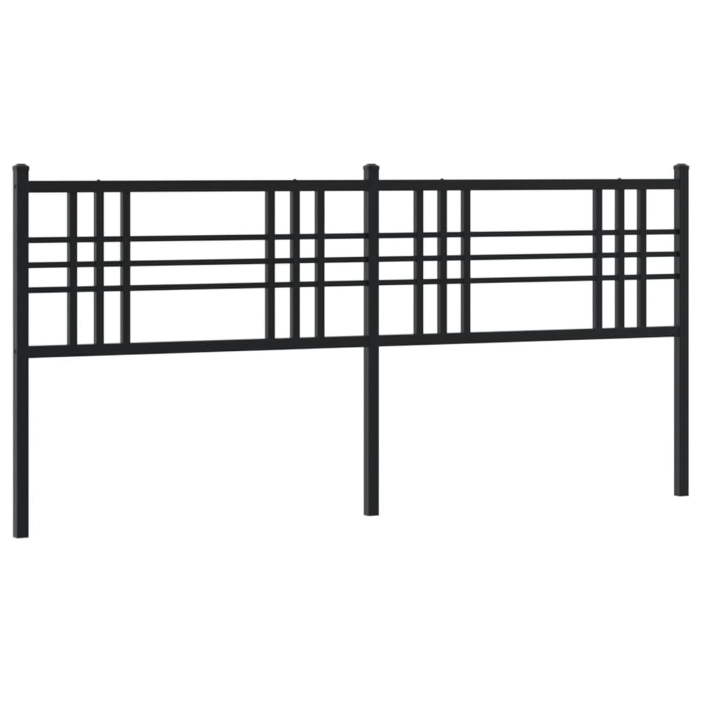 Metal Headboard Black 193cm