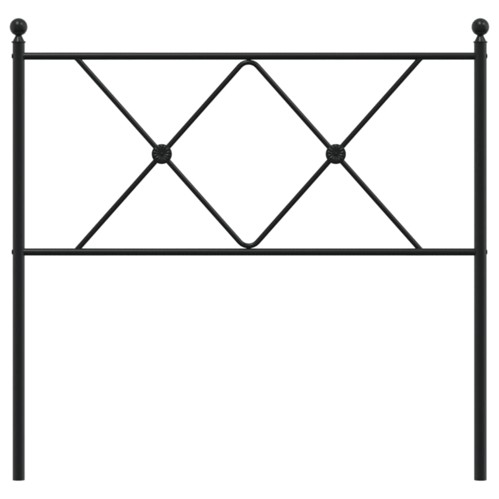 Metal Headboard Black 90cm