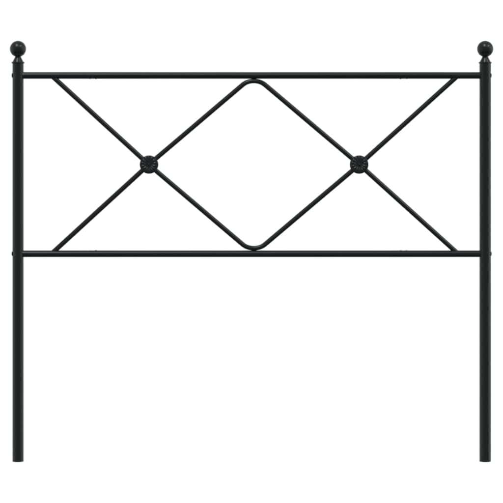 Metal Headboard Black 107cm