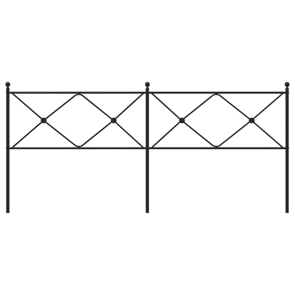 Metal Headboard Black 200cm