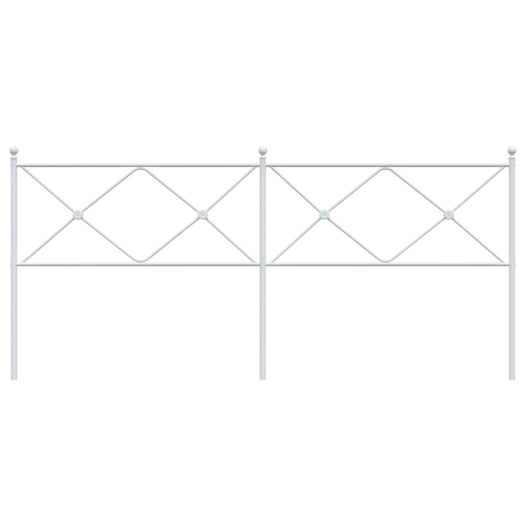 Metal Headboard White 200cm