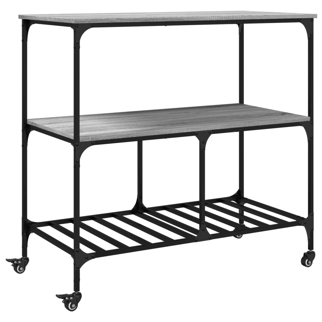 Kitchen Trolley Grey Sonoma 100x50x95 cm Engineered Wood