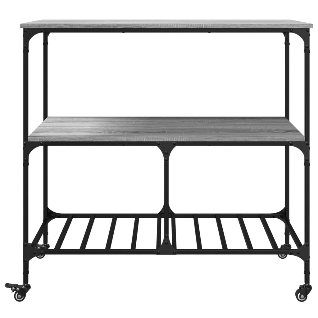 Kitchen Trolley Grey Sonoma 100x50x95 cm Engineered Wood