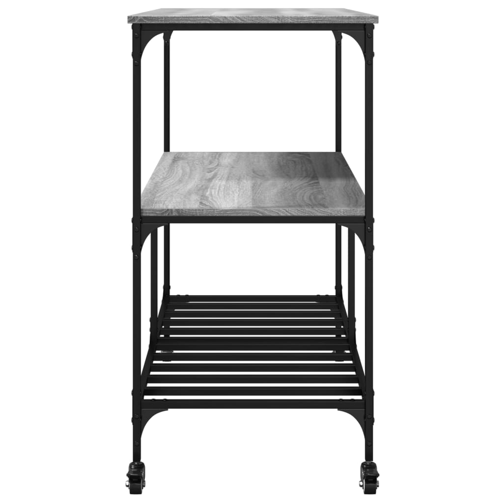 Kitchen Trolley Grey Sonoma 100x50x95 cm Engineered Wood