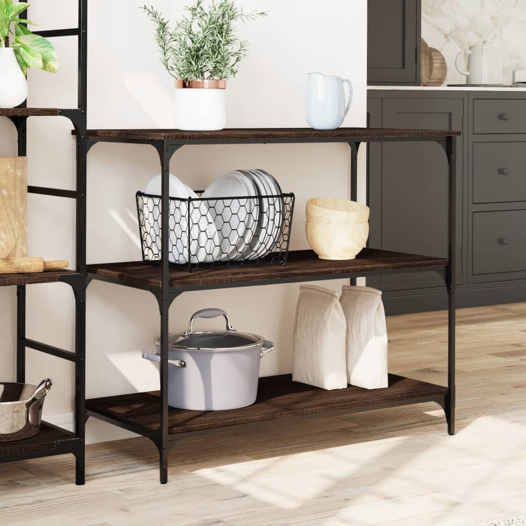 Kitchen Trolley Brown Oak 102x50x95 cm Engineered Wood