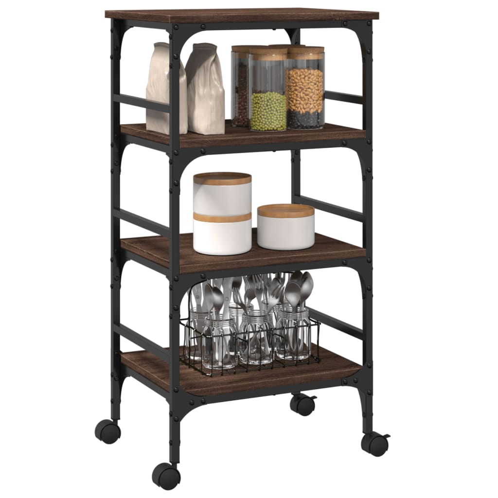 Kitchen Trolley Brown Oak 45x35x89.5 cm Engineered Wood
