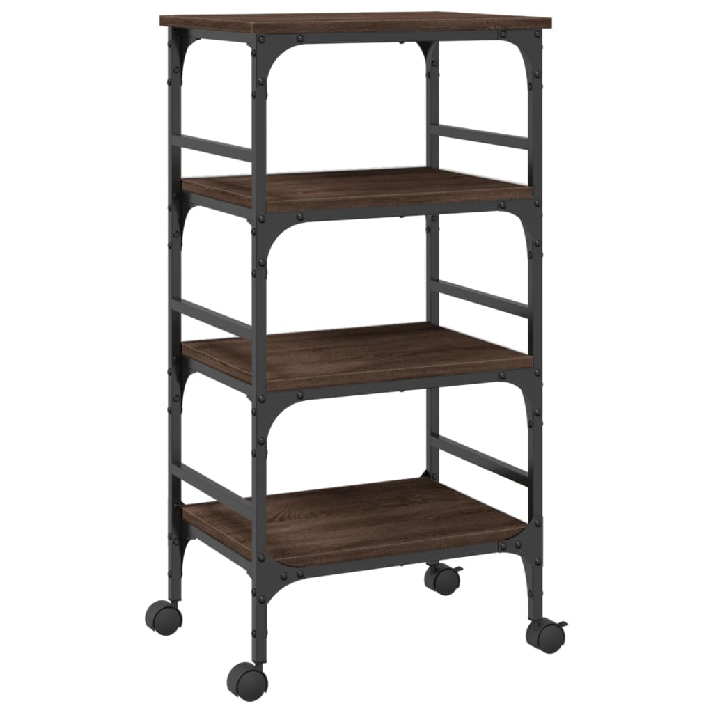 Kitchen Trolley Brown Oak 45x35x89.5 cm Engineered Wood