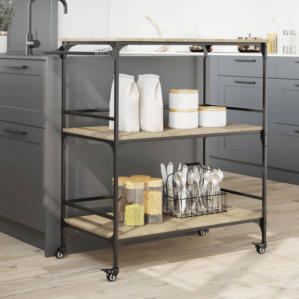 Kitchen Trolley Sonoma Oak 100.5x50x105 cm Engineered Wood