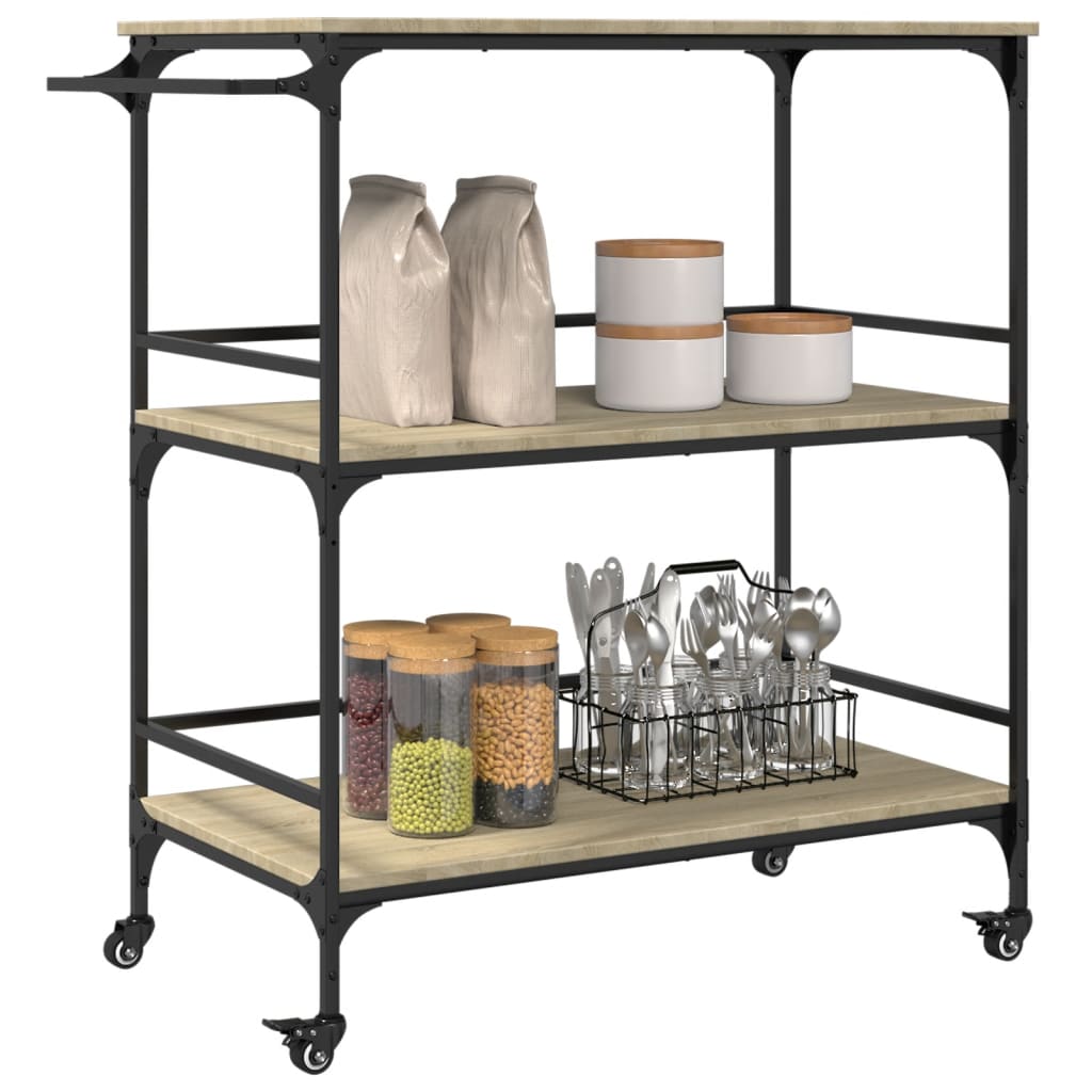 Kitchen Trolley Sonoma Oak 100.5x50x105 cm Engineered Wood