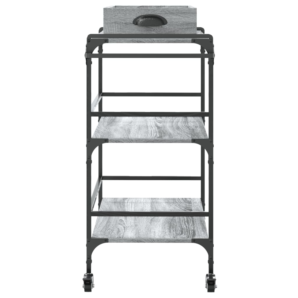 Kitchen Trolley Grey Sonoma 81.5x41x92.5 cm Engineered Wood