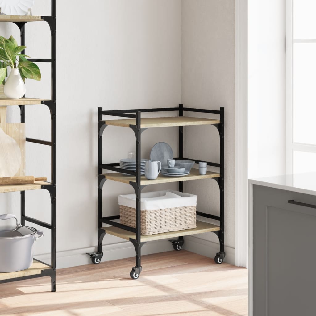 Kitchen Trolley Sonoma Oak 50x35x75.5 cm Engineered Wood