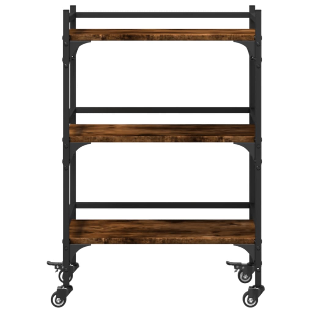 Kitchen Trolley Smoked Oak 50x35x75.5 cm Engineered Wood