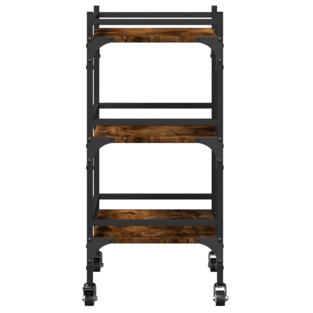 Kitchen Trolley Smoked Oak 50x35x75.5 cm Engineered Wood