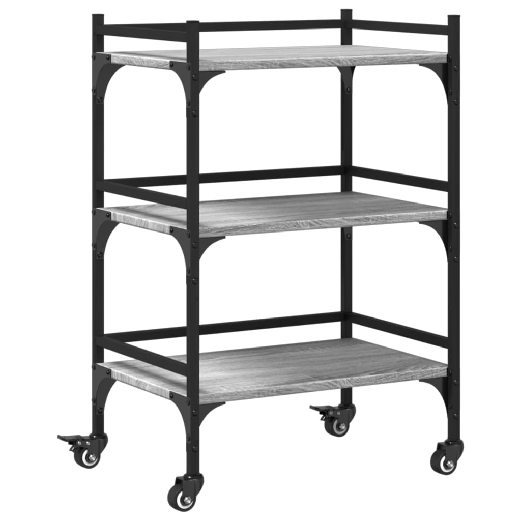 Kitchen Trolley Grey Sonoma 50x35x75.5 cm Engineered Wood