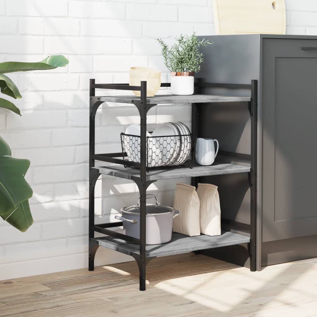 Kitchen Trolley Grey Sonoma 50x35x75.5 cm Engineered Wood