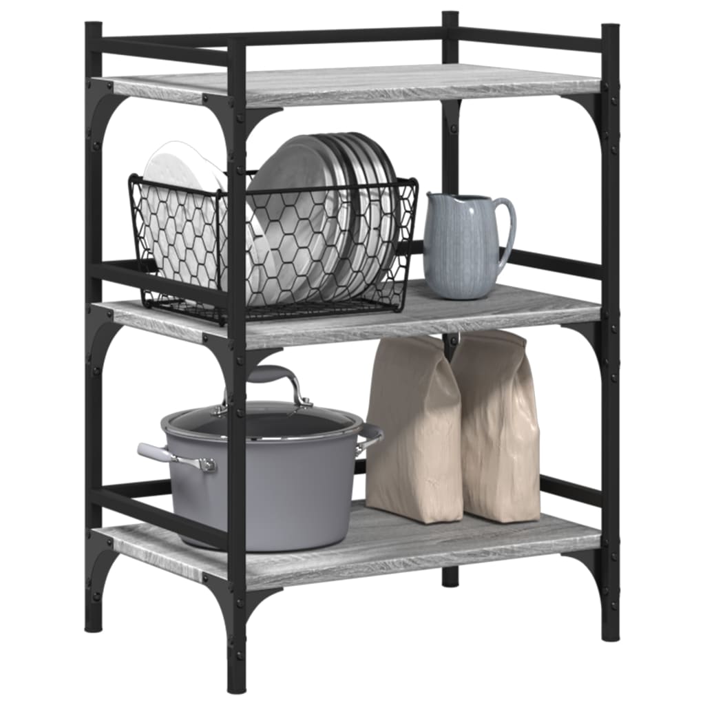 Kitchen Trolley Grey Sonoma 50x35x75.5 cm Engineered Wood